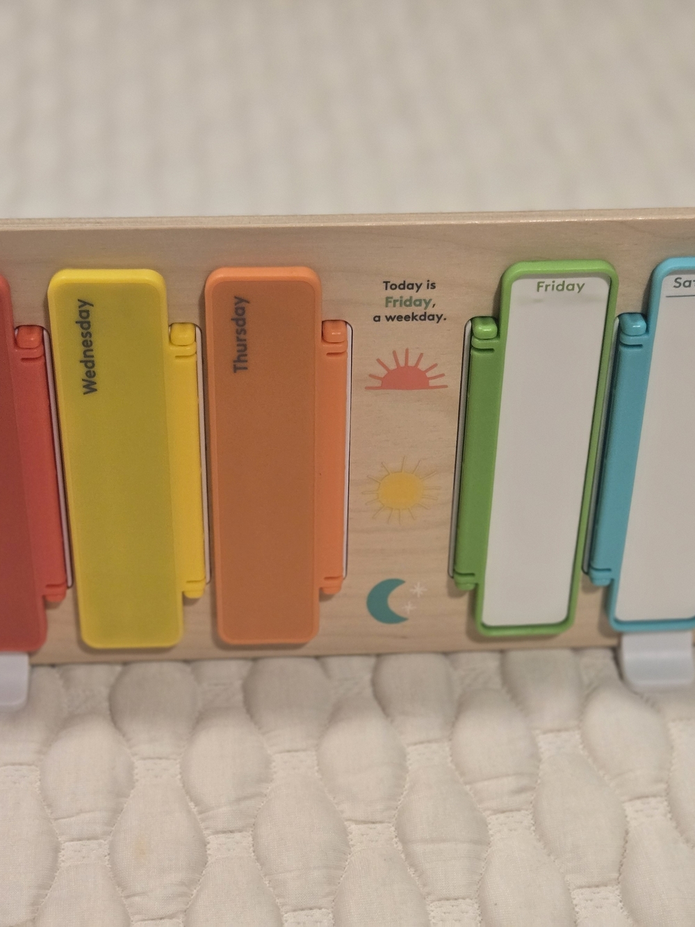Lovevery Plan Ahead Weekly Planner  Rainbow Colors Dry Erase Montessori Wood